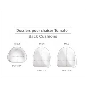 DOSSIER PETIT POUR CHAISE TOMATO, 2-9ans, 9"x11", MS4
